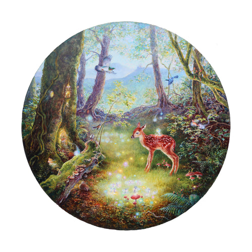 SALE - Bambi in the Woods II print, A2 square 420 x 420mm