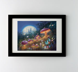 Midnight Mushrooms print