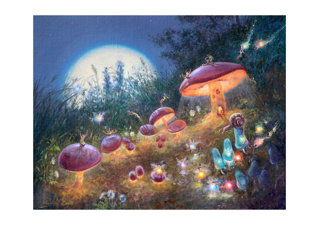 SALE - Midnight Mushrooms print, A2