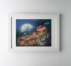 Midnight Mushrooms print